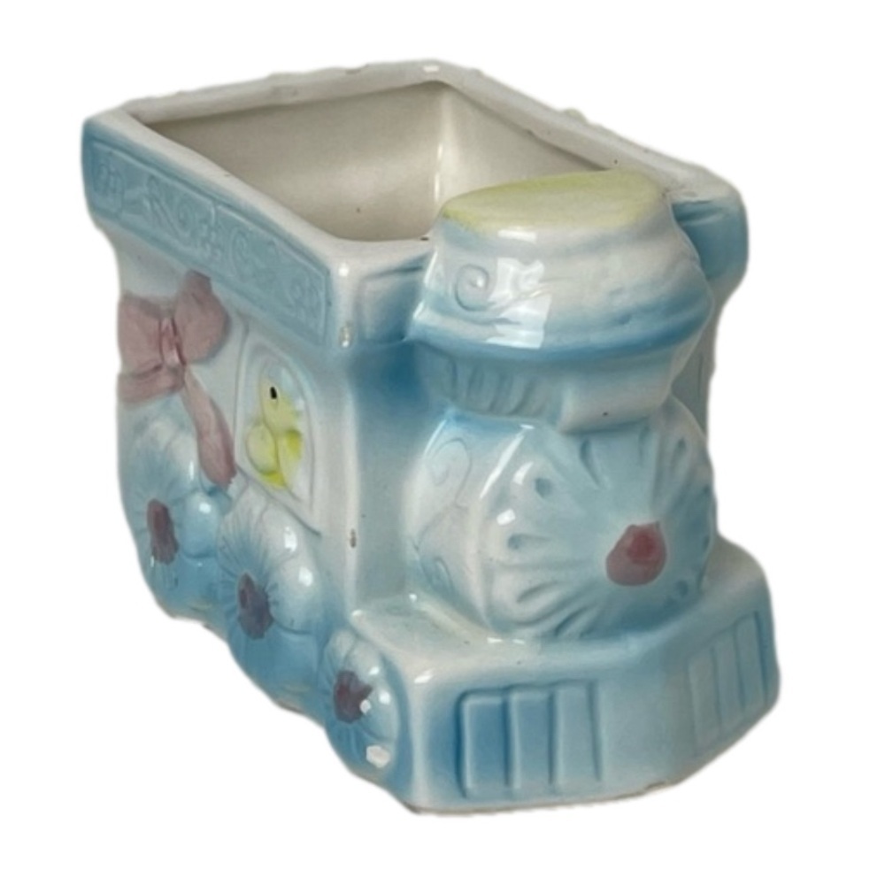 Vintage Ceramic Baby Room Train Planter